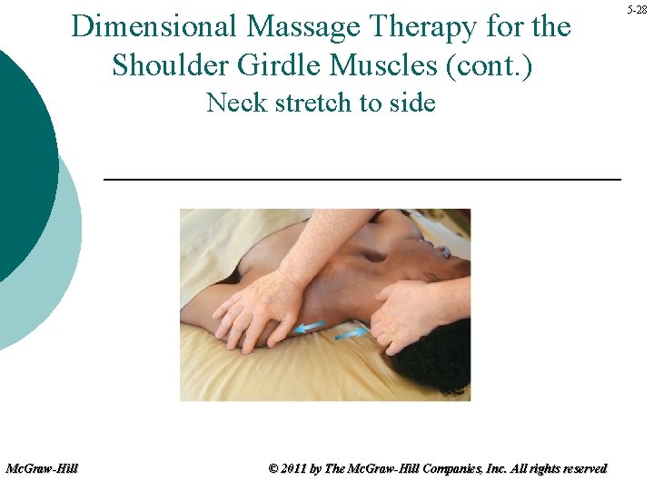 Dimensional Massage Therapy for the Shoulder Girdle Muscles (cont. ) Neck stretch to side