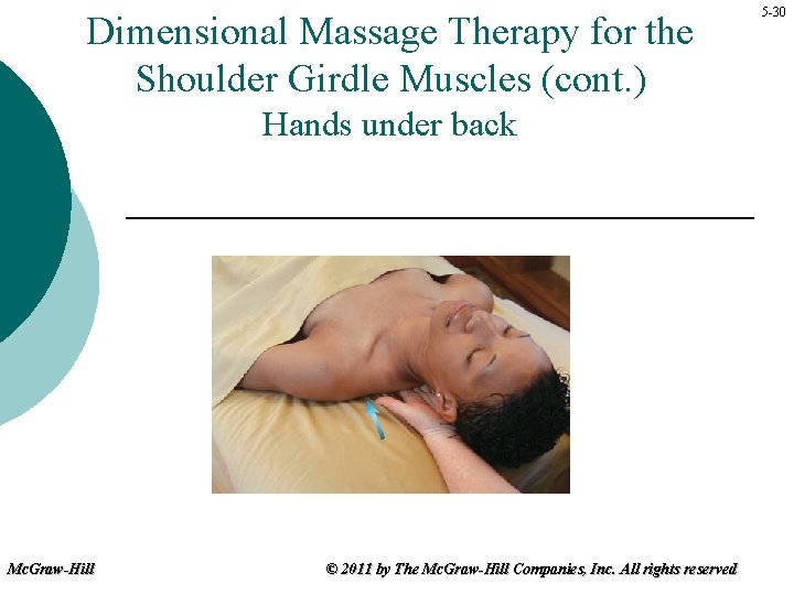 Dimensional Massage Therapy for the Shoulder Girdle Muscles (cont. ) Hands under back Mc.