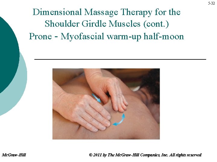 5 -32 Dimensional Massage Therapy for the Shoulder Girdle Muscles (cont. ) Prone -