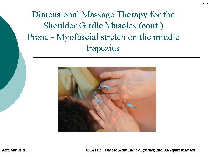 5 -35 Dimensional Massage Therapy for the Shoulder Girdle Muscles (cont. ) Prone -