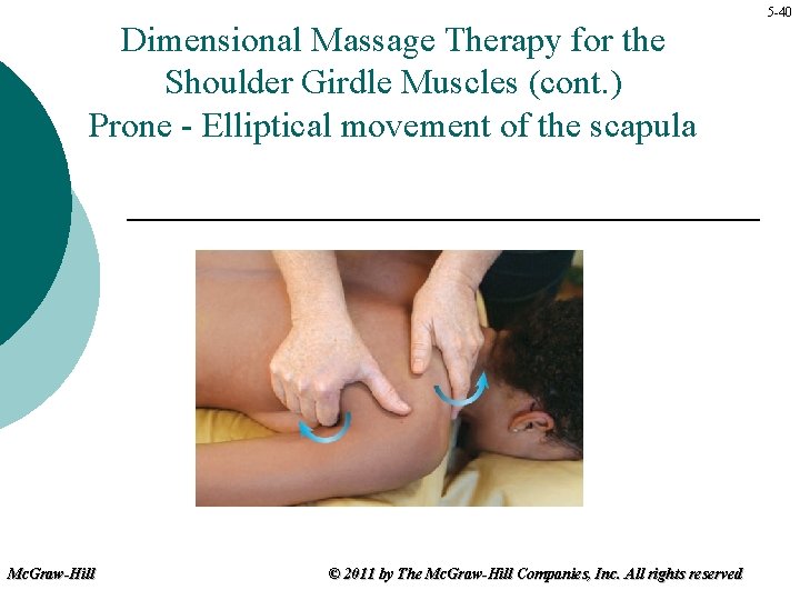 Dimensional Massage Therapy for the Shoulder Girdle Muscles (cont. ) Prone - Elliptical movement