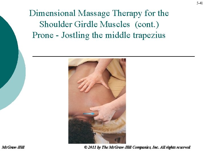 5 -41 Dimensional Massage Therapy for the Shoulder Girdle Muscles (cont. ) Prone -