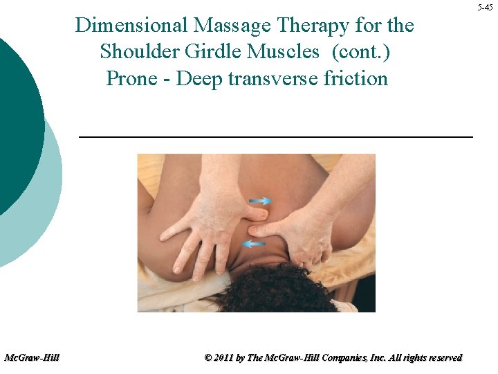 Dimensional Massage Therapy for the Shoulder Girdle Muscles (cont. ) Prone - Deep transverse