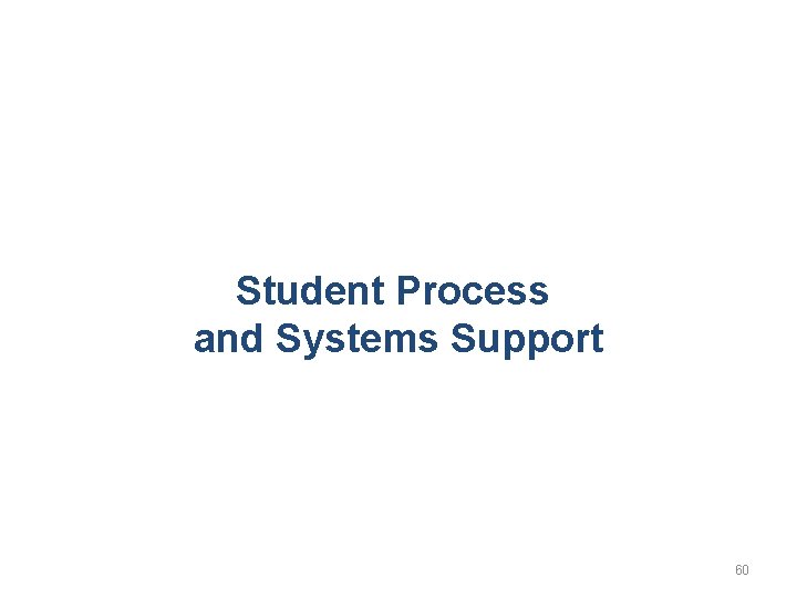 Student Process and Systems Support 60 