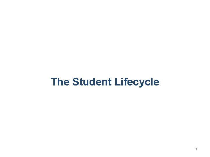 The Student Lifecycle 7 