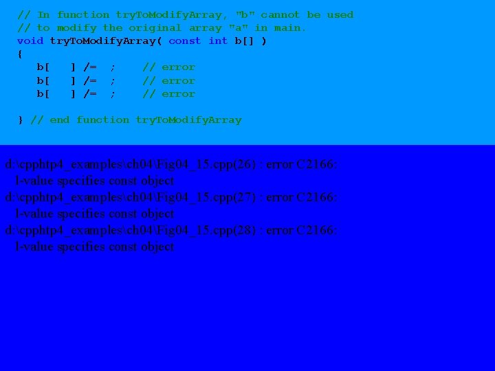 // In function try. To. Modify. Array, "b" cannot be used // to modify