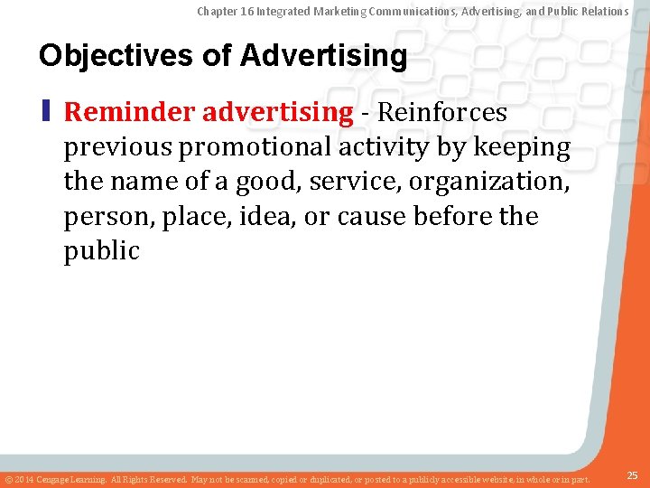 Chapter 16 Integrated Marketing Communications, Advertising, and Public Relations Objectives of Advertising ▮ Reminder