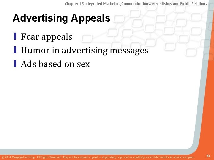 Chapter 16 Integrated Marketing Communications, Advertising, and Public Relations Advertising Appeals ▮ Fear appeals