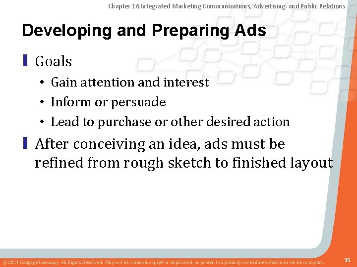 Chapter 16 Integrated Marketing Communications, Advertising, and Public Relations Developing and Preparing Ads ▮