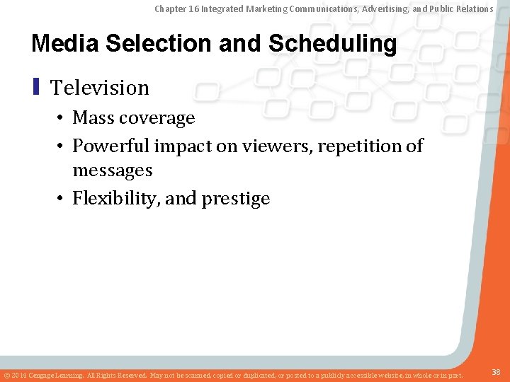 Chapter 16 Integrated Marketing Communications, Advertising, and Public Relations Media Selection and Scheduling ▮