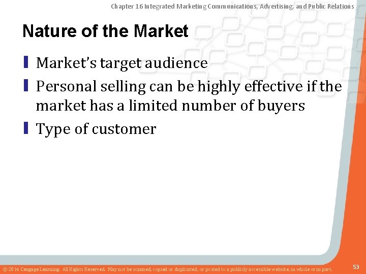 Chapter 16 Integrated Marketing Communications, Advertising, and Public Relations Nature of the Market ▮