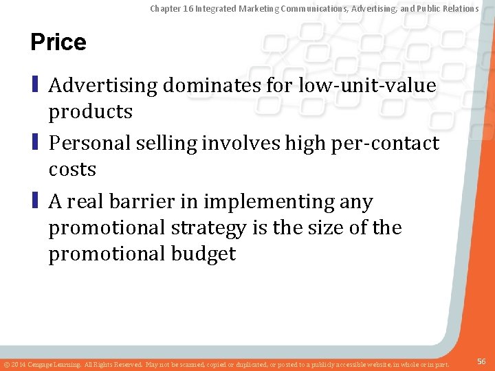 Chapter 16 Integrated Marketing Communications, Advertising, and Public Relations Price ▮ Advertising dominates for