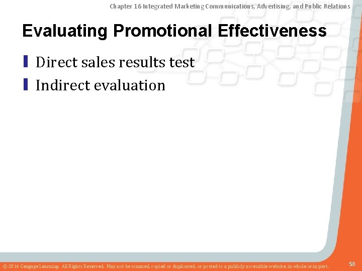 Chapter 16 Integrated Marketing Communications, Advertising, and Public Relations Evaluating Promotional Effectiveness ▮ Direct