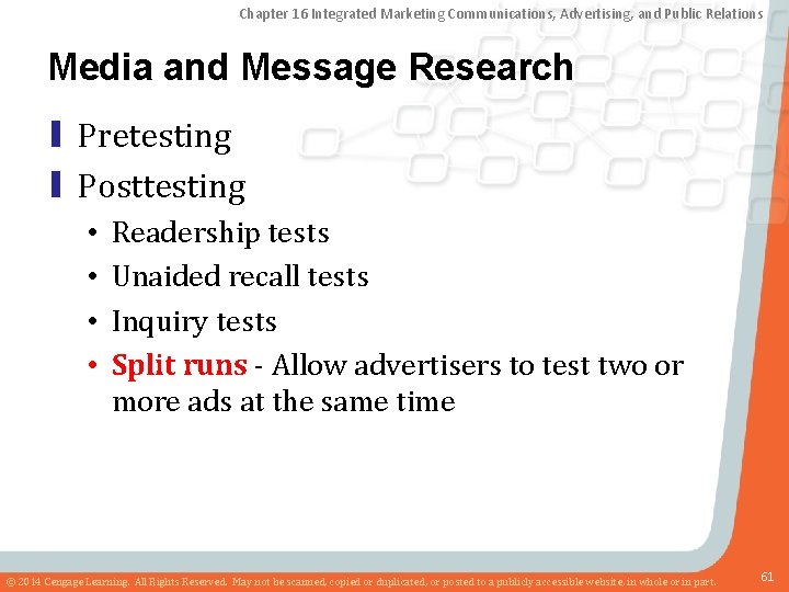 Chapter 16 Integrated Marketing Communications, Advertising, and Public Relations Media and Message Research ▮