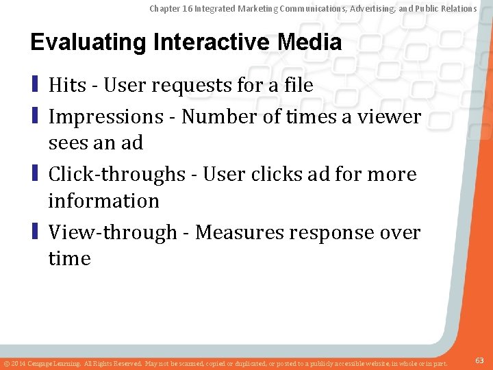 Chapter 16 Integrated Marketing Communications, Advertising, and Public Relations Evaluating Interactive Media ▮ Hits