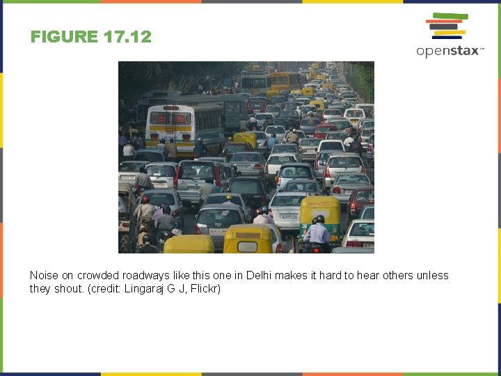 FIGURE 17. 12 Noise on crowded roadways like this one in Delhi makes it