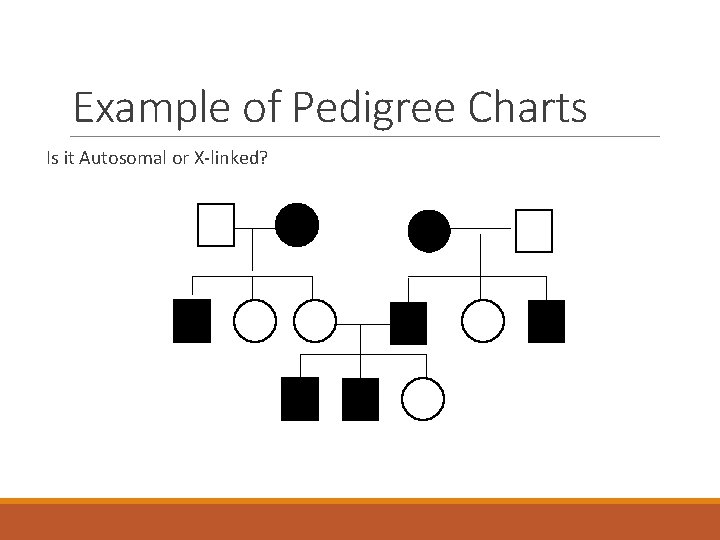 Example of Pedigree Charts Is it Autosomal or X-linked? 