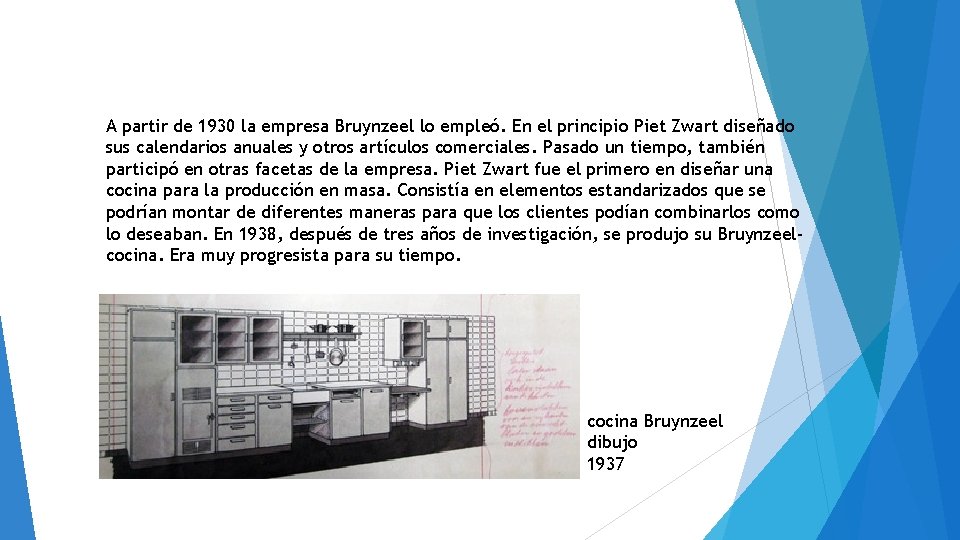 A partir de 1930 la empresa Bruynzeel lo empleó. En el principio Piet Zwart A partir de 1930 la empresa Bruynzeel lo empleó. En el principio Piet Zwart