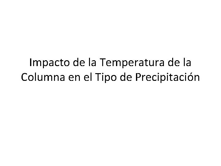 Impacto de la Temperatura de la Columna en el Tipo de Precipitación 