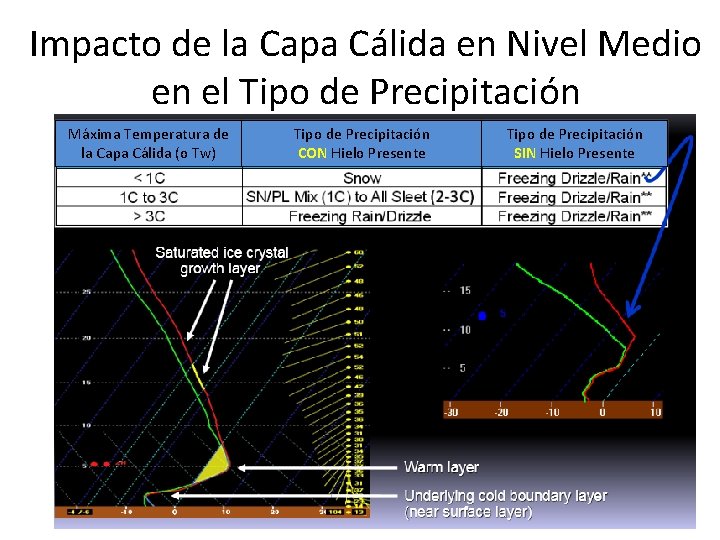 Impacto de la Capa Cálida en Nivel Medio en el Tipo de Precipitación Máxima