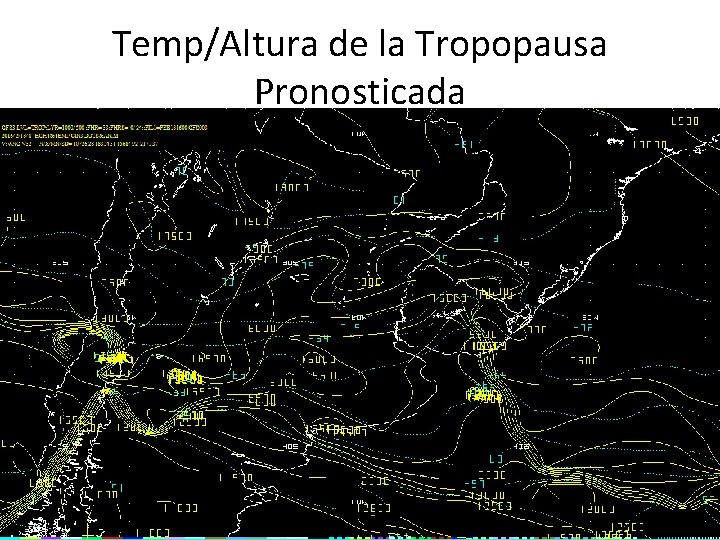 Temp/Altura de la Tropopausa Pronosticada 