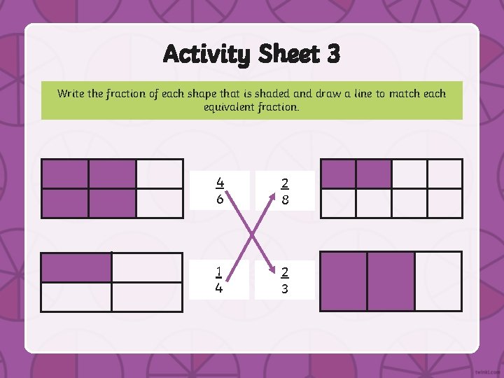 Activity Sheet 3 Write the fraction of each shape that is shaded and draw