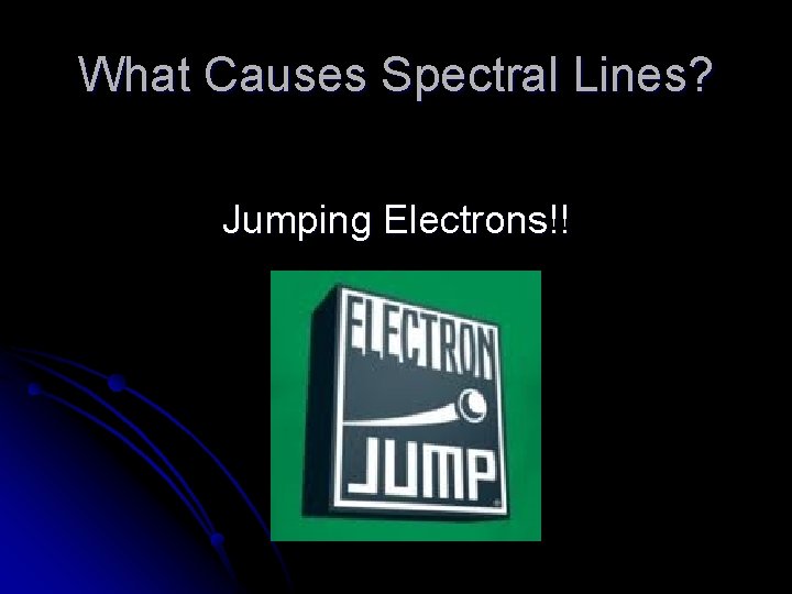 What Causes Spectral Lines? Jumping Electrons!! 