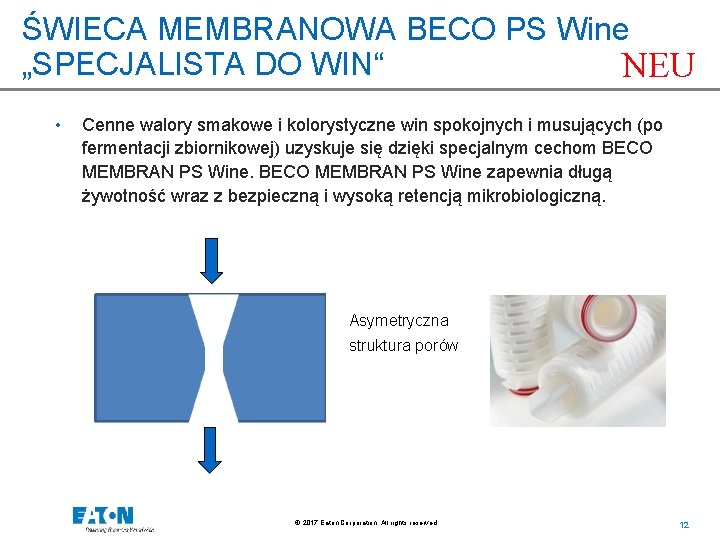 ŚWIECA MEMBRANOWA BECO PS Wine „SPECJALISTA DO WIN“ NEU • Cenne walory smakowe i