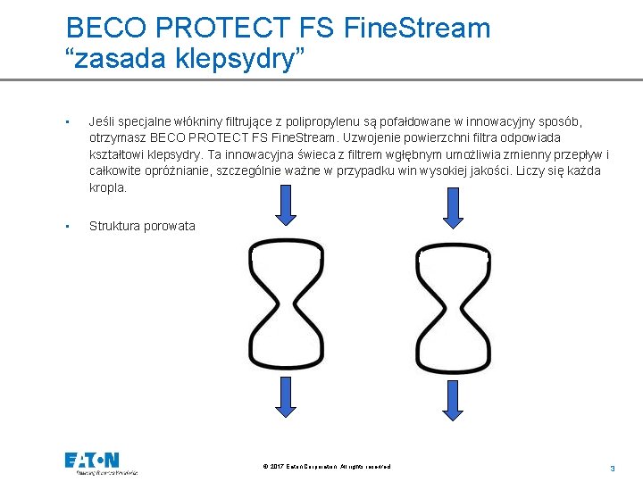 BECO PROTECT FS Fine. Stream “zasada klepsydry” • Jeśli specjalne włókniny filtrujące z polipropylenu