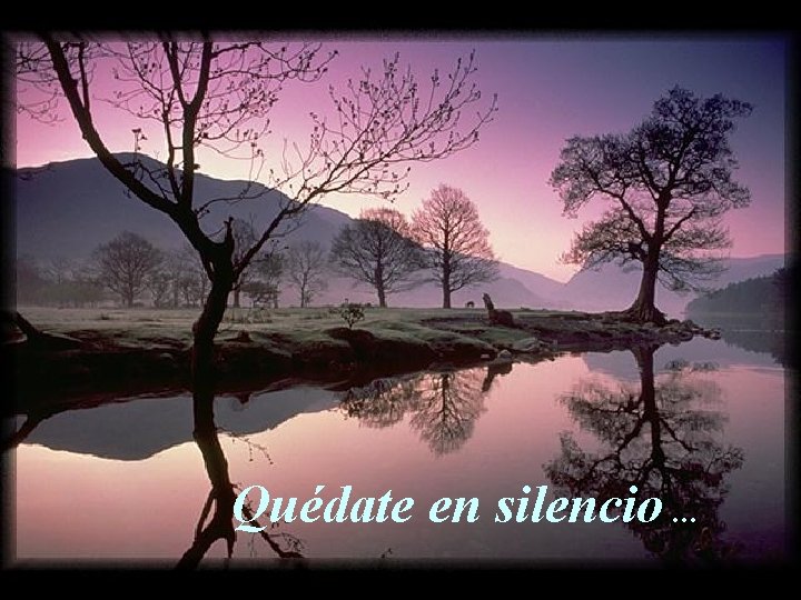 Quédate en silencio. . . 