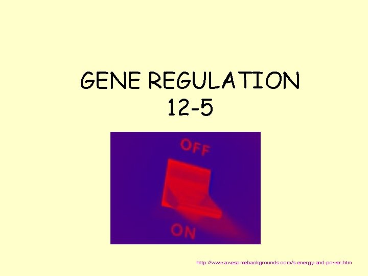 GENE REGULATION 12 -5 http: //www. awesomebackgrounds. com/s-energy-and-power. htm 