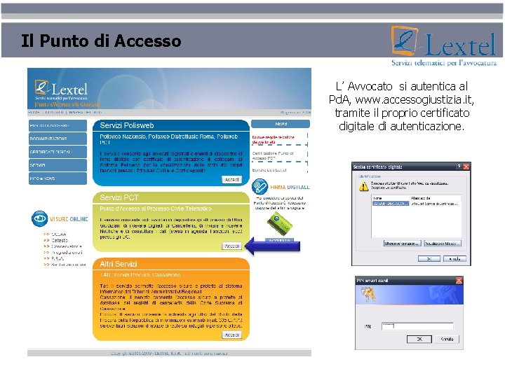 Il Punto di Accesso L’ Avvocato si autentica al Pd. A, www. accessogiustizia. it,