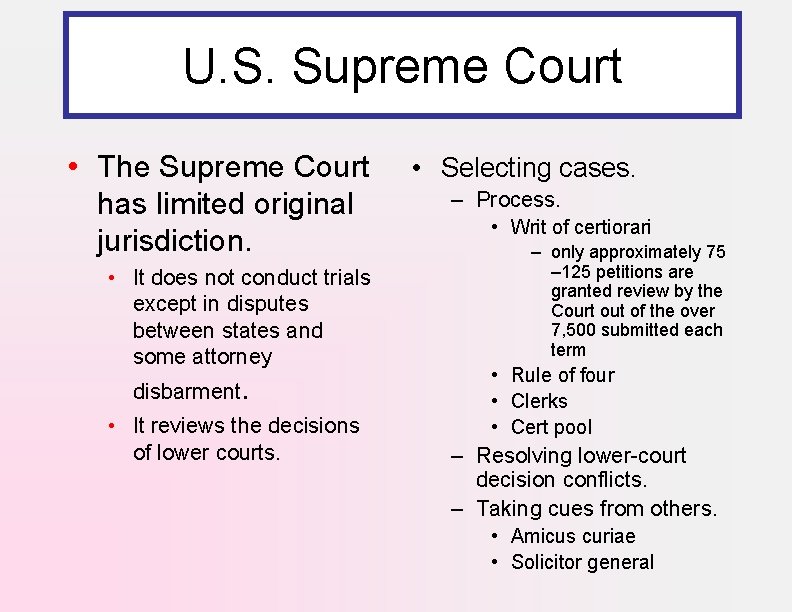 The Supreme Court Does Not Have Original Jurisdiction Regarding A