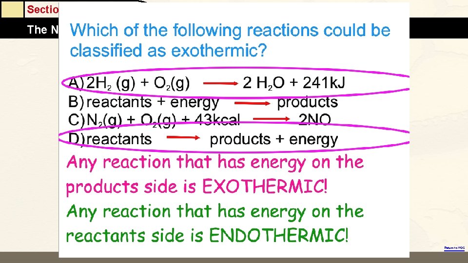 Section 6. 1 The Nature of Energy Return to TOC 