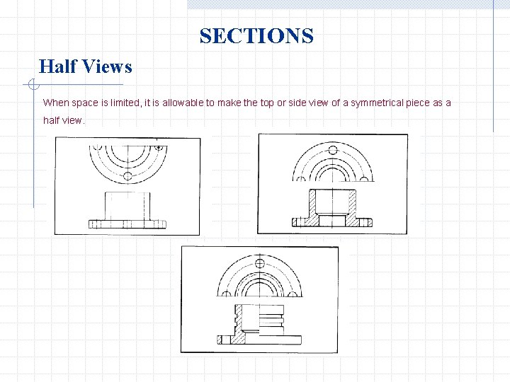 SECTIONS Half Views When space is limited, it is allowable to make the top