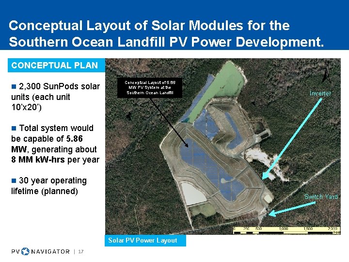 Conceptual Layout of Solar Modules for the Southern Ocean Landfill PV Power Development. CONCEPTUAL Conceptual Layout of Solar Modules for the Southern Ocean Landfill PV Power Development. CONCEPTUAL