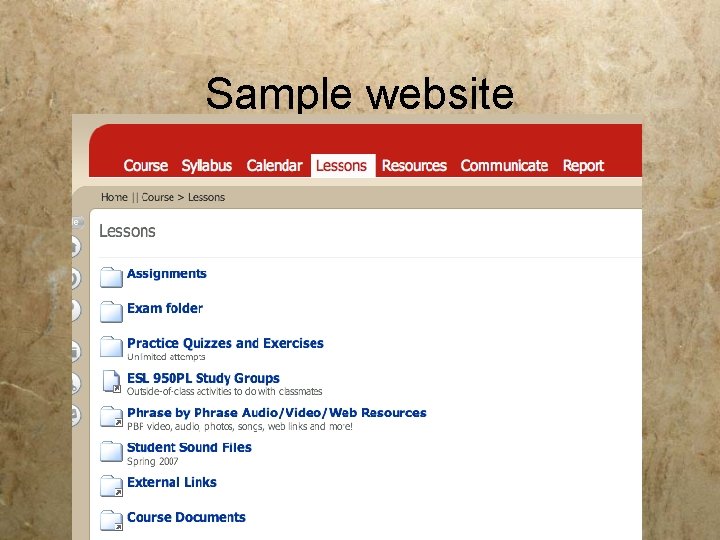 Sample website Sample website