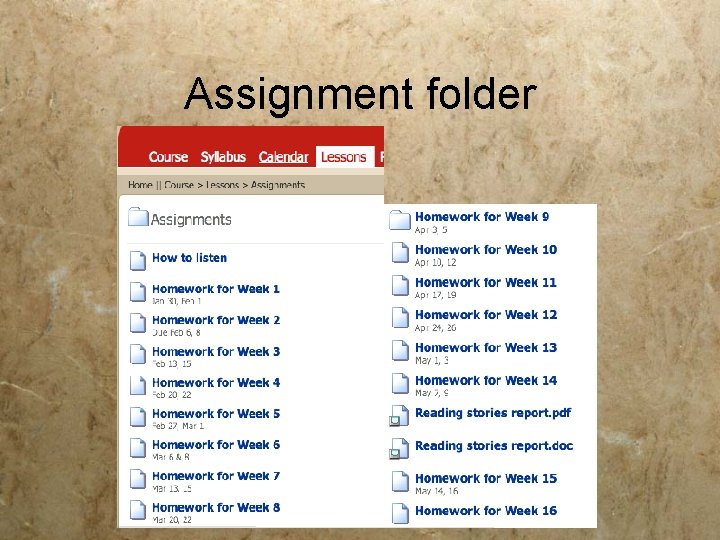 Assignment folder Assignment folder