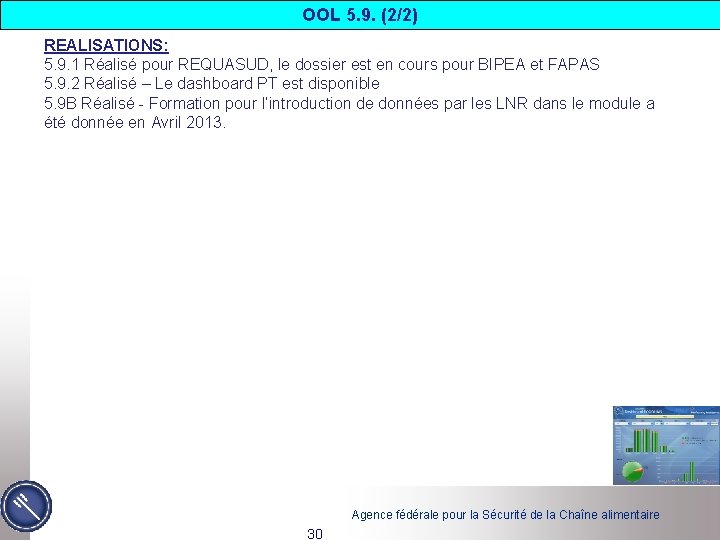 OOL 5. 9. (2/2) REALISATIONS: 5. 9. 1 Réalisé pour REQUASUD, le dossier est