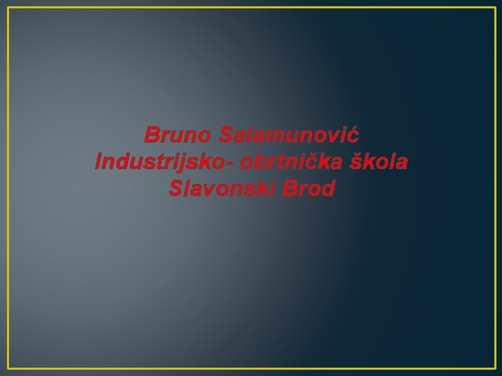 Bruno Salamunović Industrijsko- obrtnička škola Slavonski Brod 