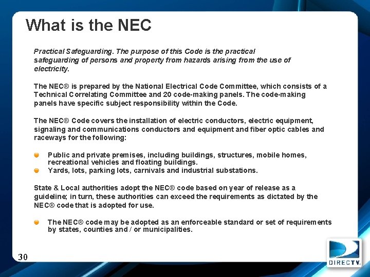 What is the NEC Practical Safeguarding. The purpose of this Code is the practical