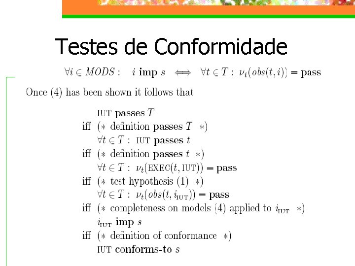 Testes de Conformidade 