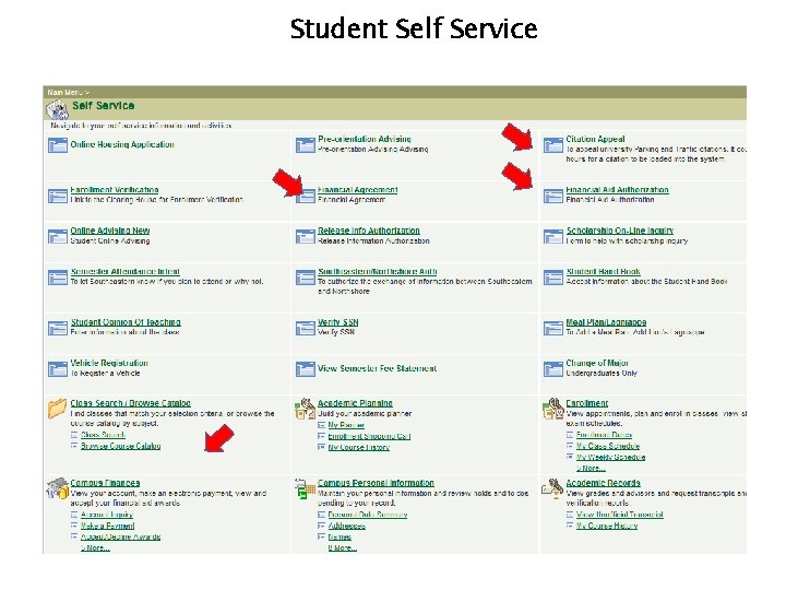 Student Self Service 