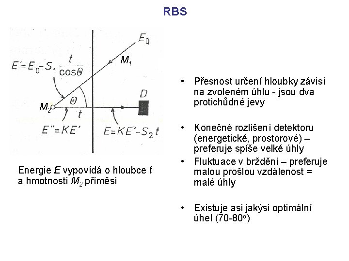RBS M 1 M 2 Energie E vypovídá o hloubce t a hmotnosti M
