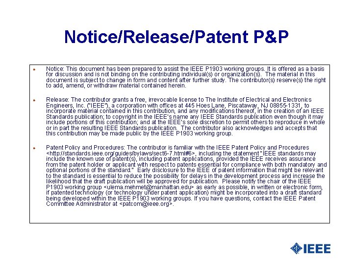 Notice/Release/Patent P&P l l l Notice: This document has been prepared to assist the