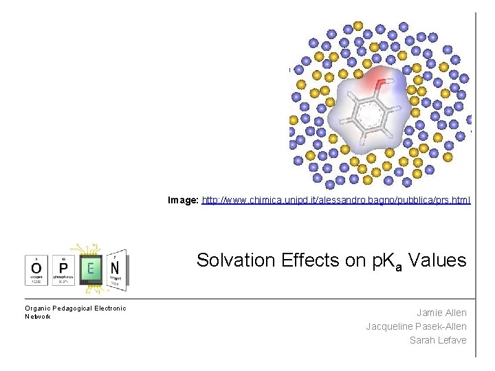 Image: http: //www. chimica. unipd. it/alessandro. bagno/pubblica/prs. html Solvation Effects on p. Ka Values