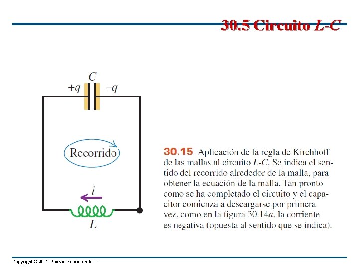 30. 5 Circuito L-C Copyright © 2012 Pearson Education Inc. 