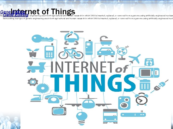  Internet of Things Gene Editing Gene editing is a. Editing type of genetic