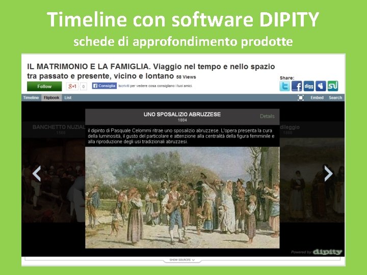 Timeline con software DIPITY schede di approfondimento prodotte 