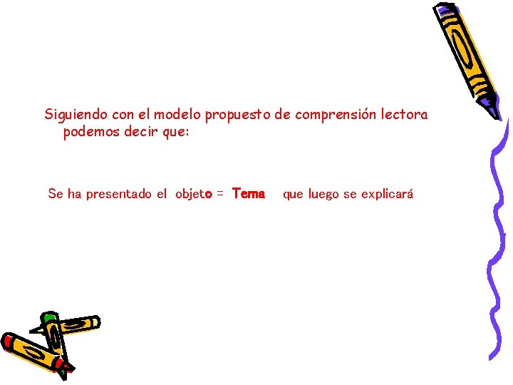 Siguiendo con el modelo propuesto de comprensión lectora podemos decir que: Se ha presentado Siguiendo con el modelo propuesto de comprensión lectora podemos decir que: Se ha presentado